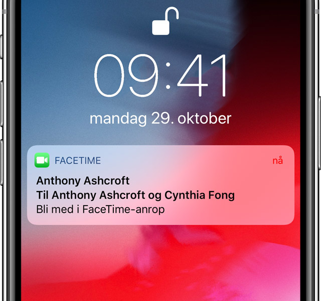 Du kan bli en i en samtale direkte fra invitasjonsvarselet. Foto: Apple